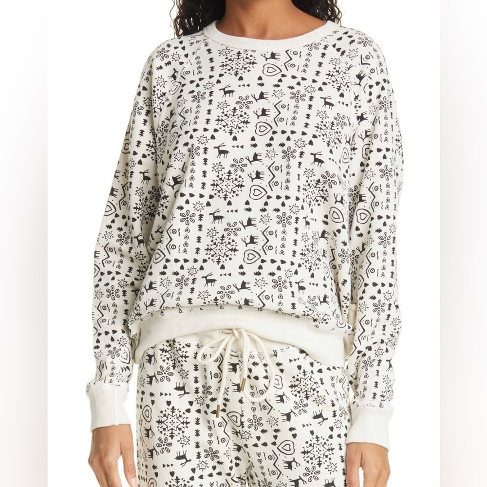 THE GREAT. Black and White Winter Theme Sweatshirt